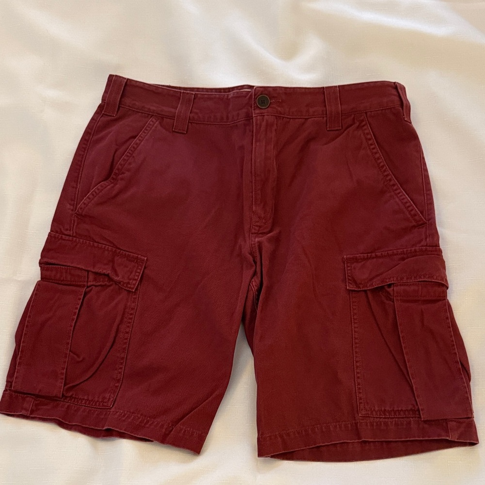Men's Red Burgundy Cargo Shorts